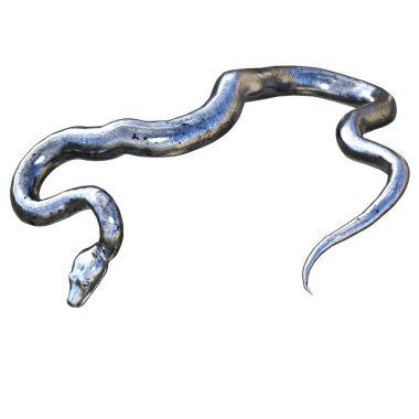 3D çizim, illüstrasyon, yılan eski gümüş.