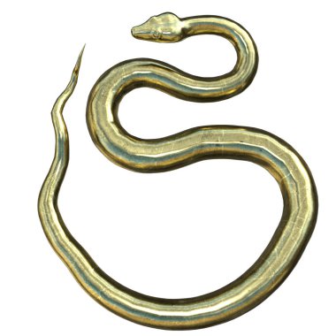 3D çizim, illüstrasyon, yılan eski altın