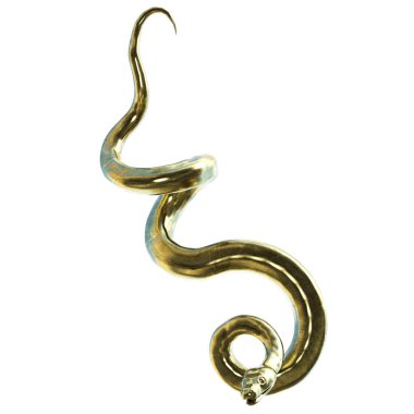 3D çizim, illüstrasyon, yılan eski altın