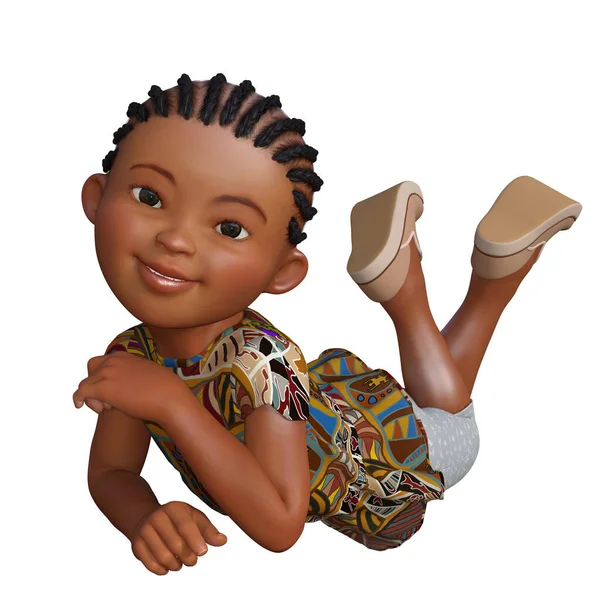 3D çizim, illüstrasyon, Afrikalı çocuk