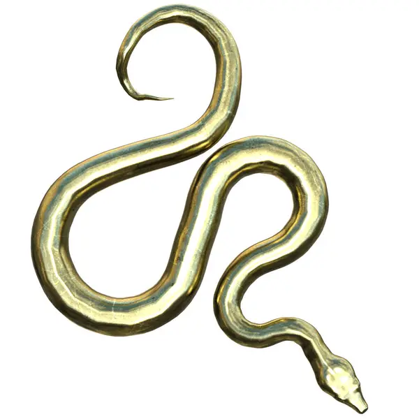 3D çizim, illüstrasyon, yılan eski altın