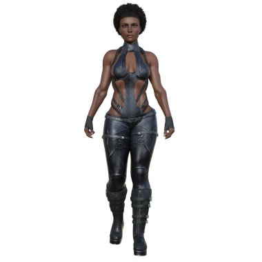 3D çizim, illüstrasyon, bilim kurgu, Afrikalı kadın