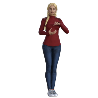 şehir fantazisi genç kadın uzun sarı örgüler, mavi kot pantolon ve sivri uçlu kırmızı bluz.