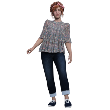 Samimi kurgu kızıl saçlı kadın.