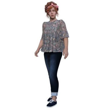 Samimi kurgu kızıl saçlı kadın.