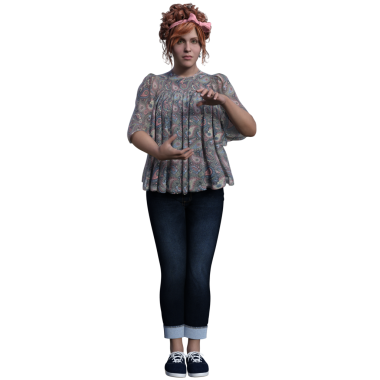 Samimi kurgu kızıl saçlı kadın.