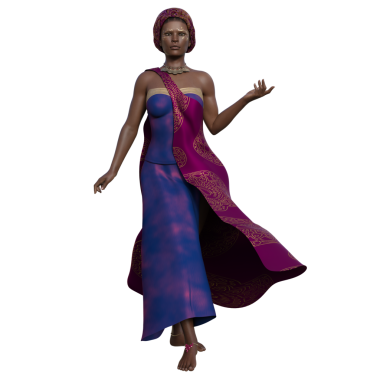 3D tasvir, illüstrasyon, fantezi kabilesi Afrikalı kadın