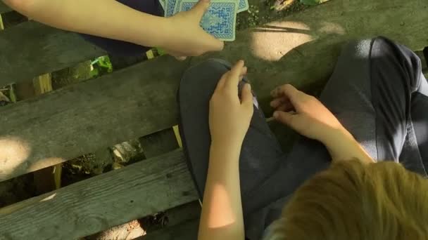 Alegria Infância Passando Tempo Lazer Uma Casa Árvore Verão Livre — Vídeo de Stock