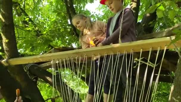 Familienbande Die Freude Der Kindheit Indem Man Gemeinsam Freizeit Der — Stockvideo