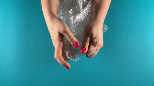 Mental Health Well Being Concept Unrecognizable Female Hands Engage Bubble — Stock Video