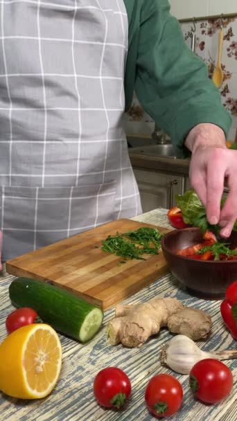 Concept Culinaire Ingrédients Préparation Pour Les Aliments Faits Maison Vertical — Video