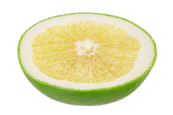 Citrus Sweetie Pomelit Oroblanco Geïsoleerd Witte Achtergrond Close Veld Met — Stockfoto