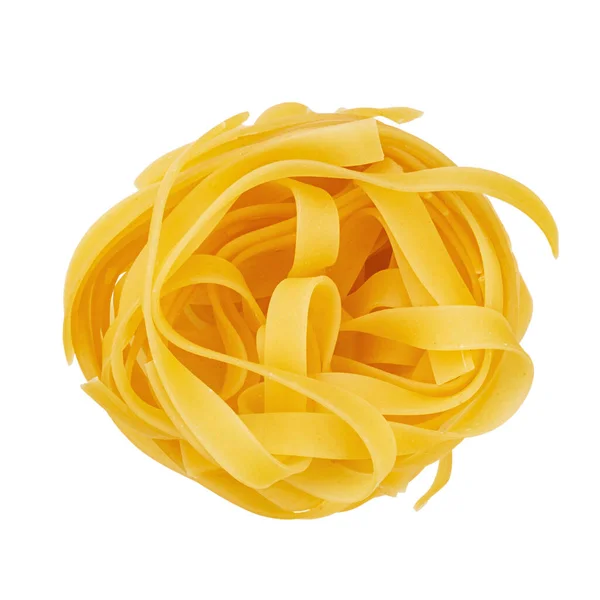 Rullade Tagliatelle Form Italiensk Pasta Isolerad Vit Bakgrund Filen Innehåller — Stockfoto