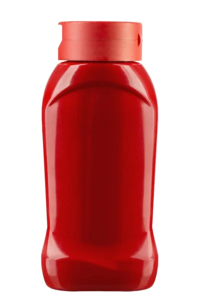 Eine Flasche Ketchup Isoliert Auf Weißem Hintergrund Datei Enthält Schnittpfad — Stockfoto