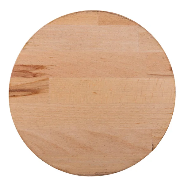 Wooden Cutting Board Top View Isolated White Background File Contains — Stock Photo, Image