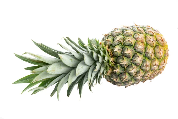 Frische Ganze Ananas Isoliert Auf Weißem Hintergrund Datei Enthält Schnittpfad — Stockfoto