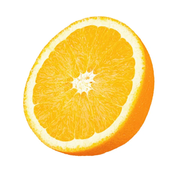Apelsinfrukt Orange Halv Isolat Vit Bakgrund Filen Innehåller Klippväg — Stockfoto