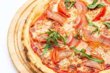 Traditional Italian pizza. Pizzeria menu. Concept poster for restaurants or pizze.