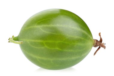 Bektaşi üzümü beyaz arka planda izole edilmiş. Yeşil yaz meyveleri. Taze taze bektaşi üzümü. Dosya kırpma yolu içeriyor.