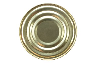 Metal teneke kutu beyaz arkaplanda izole edilmiş. Sağlıklı beslenme konsepti. Tincan. Dosya kırpma yolu içeriyor.