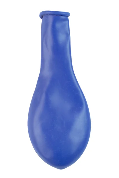 Balão Azul Sem Novo Balão Colorido Isolado Fundo Branco Objeto — Fotografia de Stock