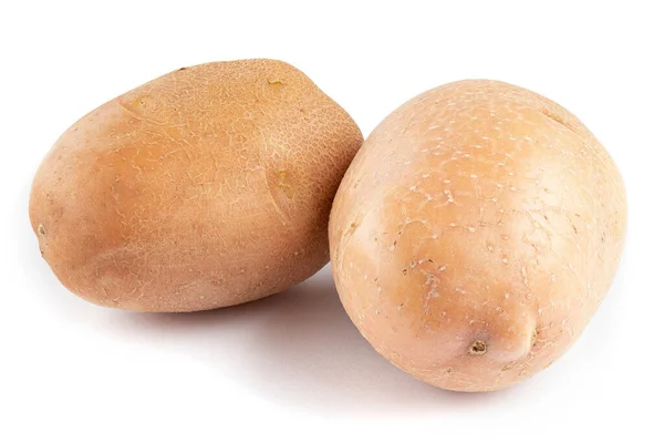 Сира Картопля Ізольована Білому Тлі Повна Глибина Різкості — стокове фото