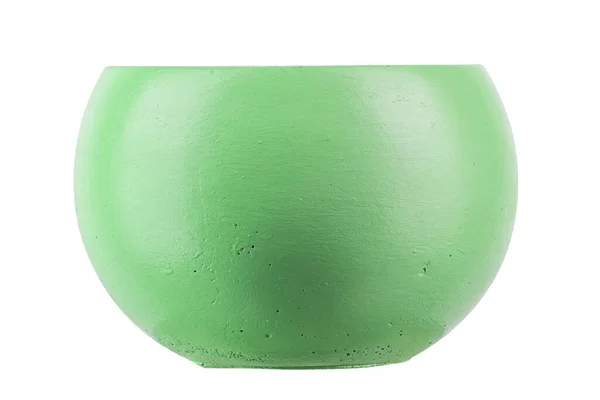 Empty Ceramic Green Flowerpot Isolated White Background Green Flowerpot File — Fotografia de Stock