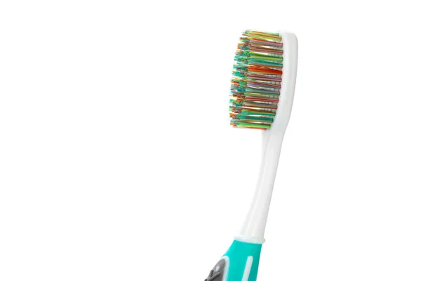 Zahnbürste Aus Kunststoff Auf Weißem Hintergrund Mundhygiene — Stockfoto