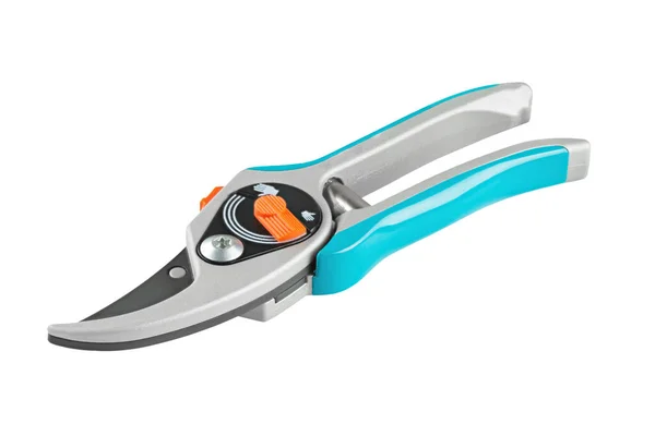 Garden Secateurs Pruning Shears Cutting Branches Isolated White Background Garden — Stock Photo, Image
