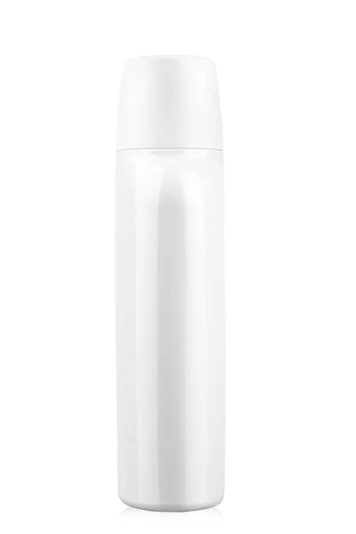Flacon Plastique Blanc Pour Shampooing Bain Bouche Isolé Sur Fond — Photo