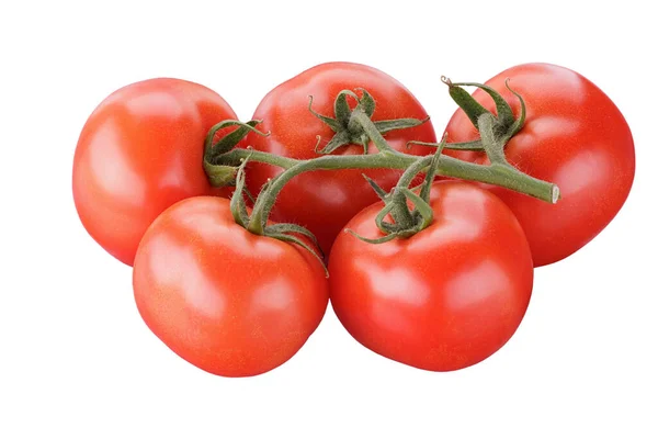 Ramo Tomates Frescos Isolado Fundo Branco Arquivo Contém Caminho Recorte — Fotografia de Stock