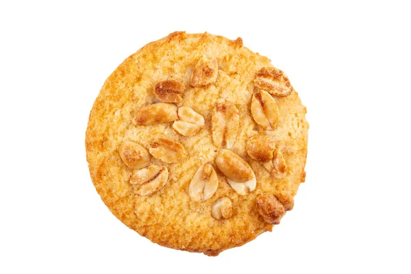 Kekse Mit Nüssen Aus Mürbeteig Vereinzelt Auf Weißem Hintergrund Datei — Stockfoto