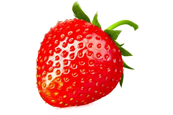 Frische Reife Erdbeeren Vereinzelt Auf Weißem Hintergrund Datei Enthält Schnittpfad — Stockfoto