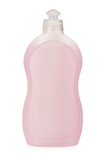 Пластиковая Бутылка Моющим Средством Названия Изолированный Белом Фоне Файл Содержит — стоковое фото