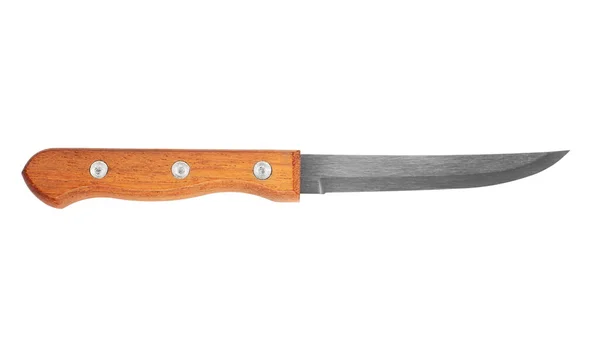 stock image Old kitchen knife with wooden handle. Isolated on white background. File contains clipping path