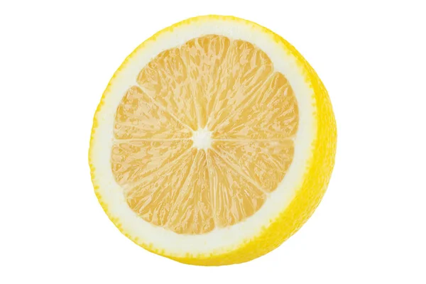 One Half Lemon Citrus Fruit Isolated White Background File Contains — Fotografia de Stock