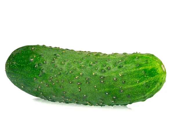 Fresh Organic Cucumber Vegetable Isolated White Background Full Depth Field — Stock Photo, Image