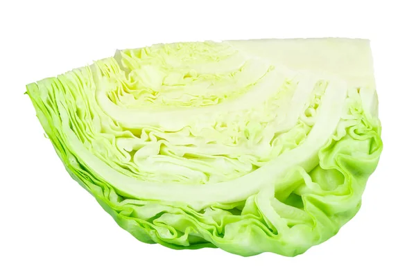 Halb Grünkohlkopf Auf Weißem Hintergrund Vegetarische Natürliche Gesunde Ernährung Datei — Stockfoto