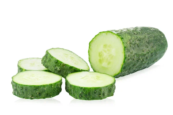 Cucumber Slice Isolated Cucumber White Full Depth Field File Contains — Stock Photo, Image