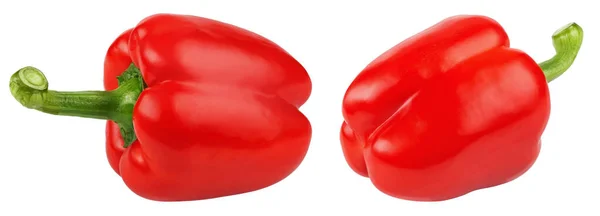 Paprika Verse Rode Paprika Geïsoleerd Wit Verse Groenten Bestand Bevat — Stockfoto