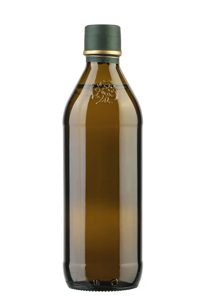 Olive Oil Bottle Closeup Isolated White Background File Contains Clipping — Fotografia de Stock
