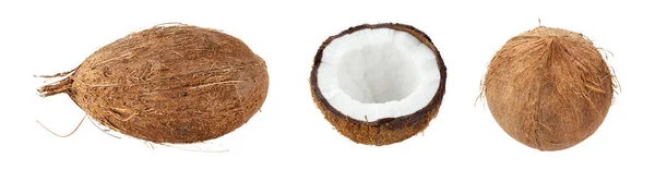 Fruta Tropical Coleção Cocos Isolados Sobre Fundo Branco Arquivo Contém — Fotografia de Stock