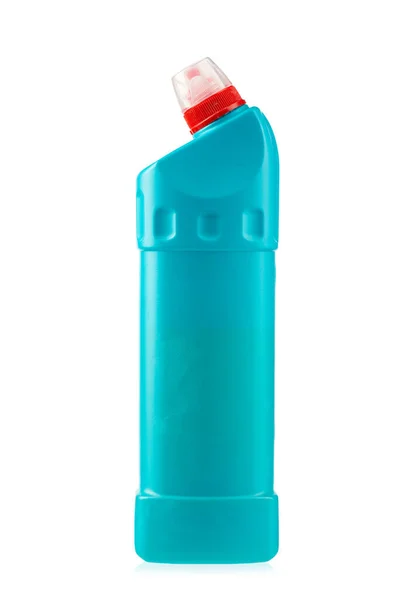 Blue Plastic Bottle Detergent Isolated White Background File Contains Clipping — Stock Photo, Image