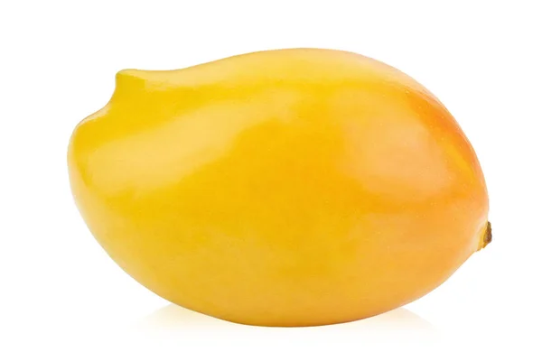 Mango Giallo Intero Maturo Isolato Uno Sfondo Bianco File Contiene — Foto Stock