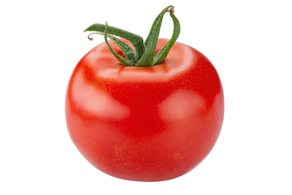 Färsk Röd Tomat Isolerad Vitt Filen Innehåller Klippväg — Stockfoto