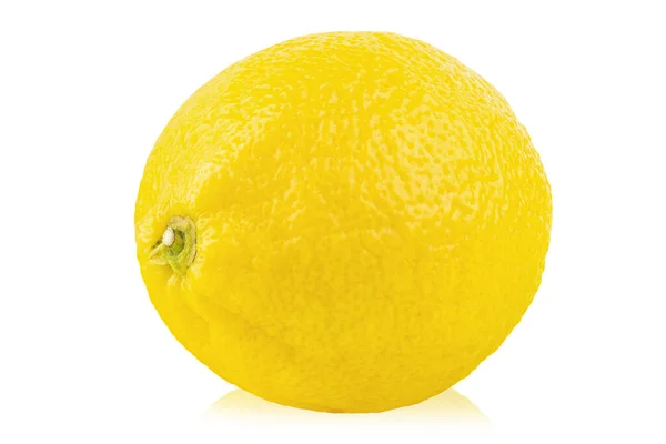 Mogen Gul Citron Citrusfrukt Isolerad Vit Bakgrund Närbild Vitamin Filen — Stockfoto