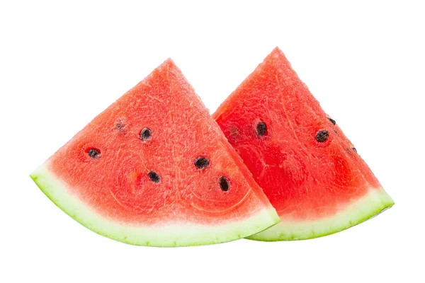 Sliced Watermelon Isolated White Background File Contains Clipping Path Full — Stock Photo, Image