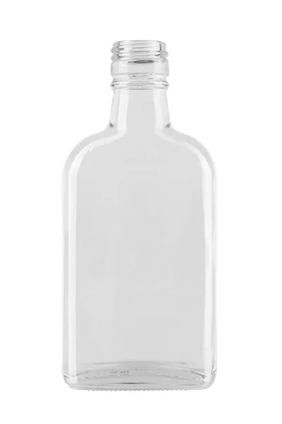 Pusta Szklana Butelka Lekiem Lub Alkoholem Wódka Lub Whisky Wyizolowana — Zdjęcie stockowe