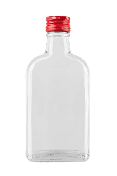 Lege Glazen Fles Met Een Rode Dop Van Een Geneesmiddel — Stockfoto