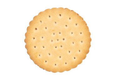 Beyaz arka planda pembe kremalı sandviç bisküvileri var. Dosya kırpma yolu içeriyor. Tam alan derinliği. Yiyecek konsepti.